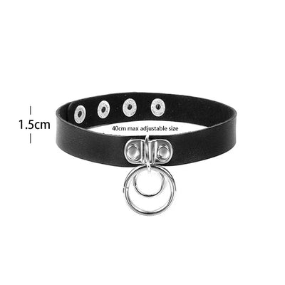 Sexy Trendy Vintage Charm Round Gothic Collar Necklaces Jewelry Gift Gothic Leather Heart Harajuku Women Punk Choker Necklace