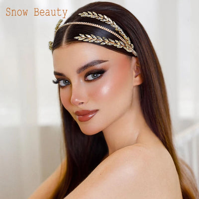 DZ030 Luxury Rhinestone Wedding Headband Bridal Headpieces Hair Accessories for Brides Women and Girls Bridesmaids Headdress