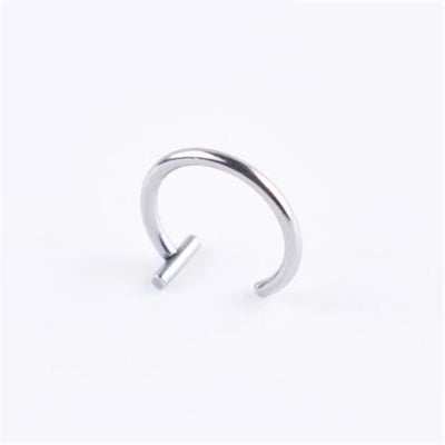 Curved Barbells Fake Nose Piercing D Shaped Tragus Helix Stud Earring Hoop Septum Stainless Steel Ring Nostril Body Jewelry New