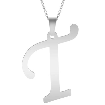 Fashion Letters A-Z Necklace for Women Men Stainless Steel High Quality English Alphabe Necklace A B C D E FGHIJKLMNOPQRSTUVWXYZ