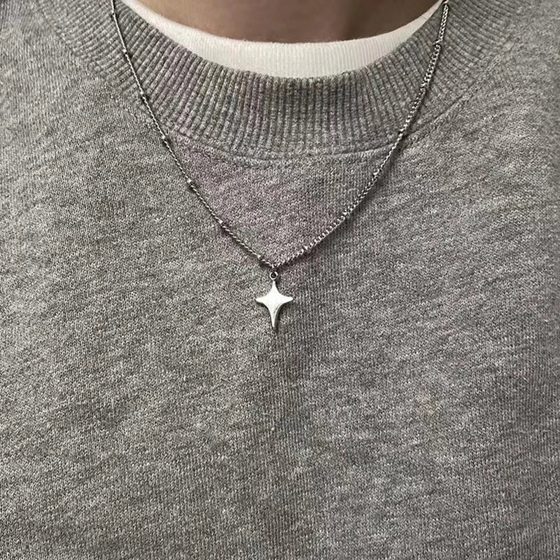 Simple Trendy Star Hollow Choker Necklace Pendant Neck Jewelry Accessories Women Men&