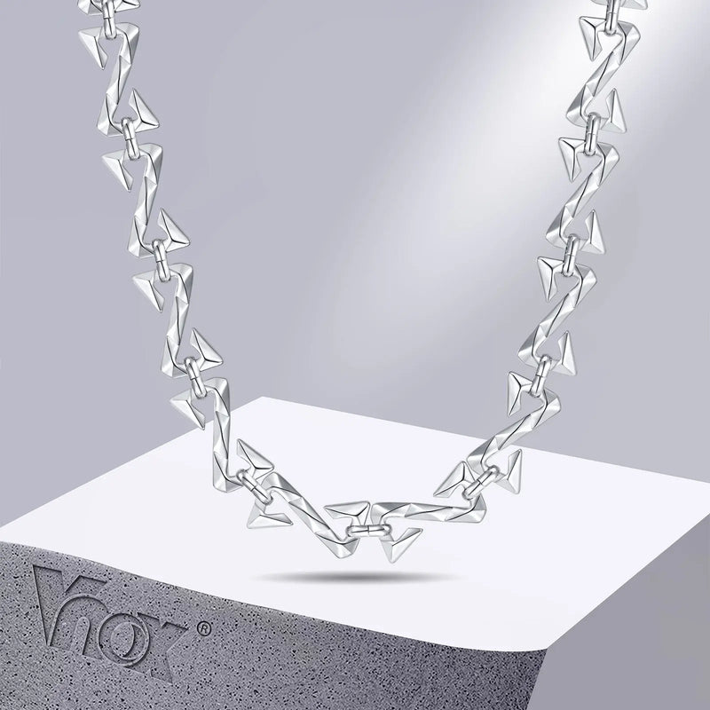 Vnox 11mm Chain Necklaces for Men Women, Silver Color Unisex Chain Collar,Stylish Letter Z Links Choker, Cool Streetwear Jewelry