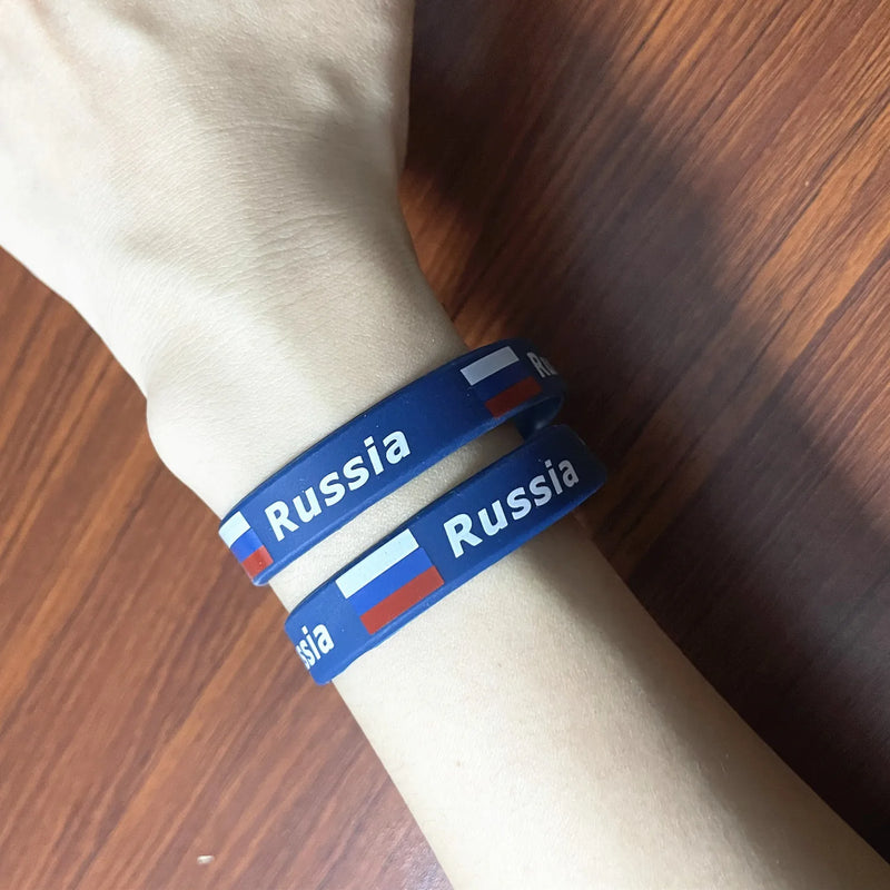 2pcs Russia Flag Bracelet Men Women Sport Silicone Wristband  Friendship Rubber Band Russian Federation Bangle Accessories