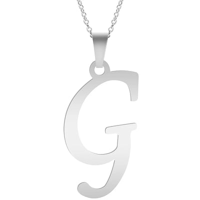 Fashion Letters A-Z Necklace for Women Men Stainless Steel High Quality English Alphabe Necklace A B C D E FGHIJKLMNOPQRSTUVWXYZ