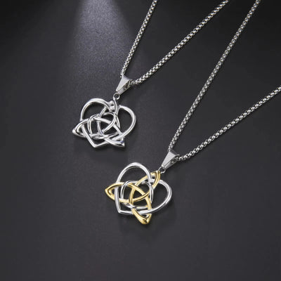 EUEAVAN 1pc Celtic Knot Triquetra Trinity Love Heart Pendant Irish Witch Knot Amulet Charms for Necklace Jewelry Making Supplies