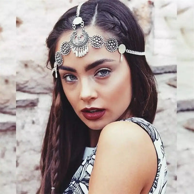 Turkish Bohemian Head Chain Indian Hair Jewelry Tribal Forehead Dancing Wedding Hair Accesories Boho Headband Headpieces