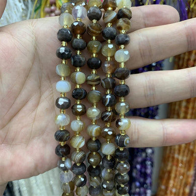 Natural AA Tree Agate 6x8mm Faceted Rondelle Beads Wholesale Gemstones for Jewelry Making DIY Bracelet Necklace 15"