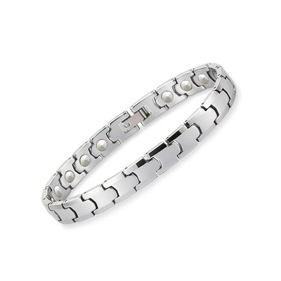 Befoshinn  99.999% Germanium Beads Tungsten Steel Bracelets Korea Popular Jewelry Healthy Therapy Italian Charm Bracelet for Men