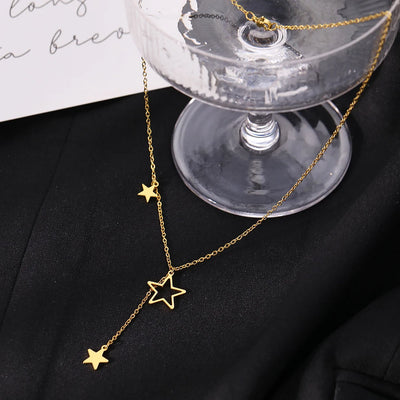 Stainless Steel Necklaces Exquisite Stars Tassel Pendants Temperament Chain Everyday Wear Necklace For Women Jewelry Party Gifts