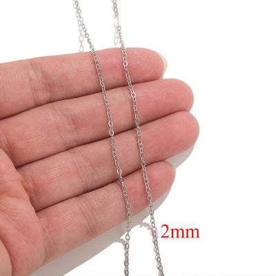 2meters Lips Beads Chain Stainless Steel Cable Chains For Jewelry Making DIY Necklace Bracelet Accessories Gold Chain Findings