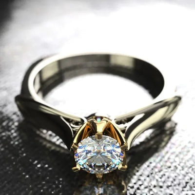 Pure 18K Gold Ring for Women Natural Moissanit Rings with Gemstones Beautiful Jewelry Couples Wedding Accessories New Trend 2023