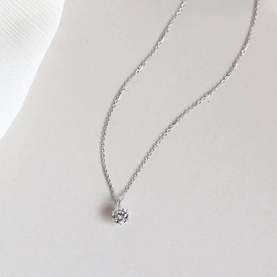 Hot 925 Sterling Silver Plated Necklace Versatile Single Sparkling AAA Zircon Clavicle Chain for Women Wedding Jewelry Wholesale