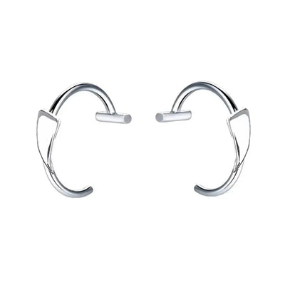 2PCS Trendy 10mm Stainless Steel Punk Clip on Fake Piercing Nose Wrap Lip Rings Unisex Nose Ring Women Men Tusk Body Jewelry