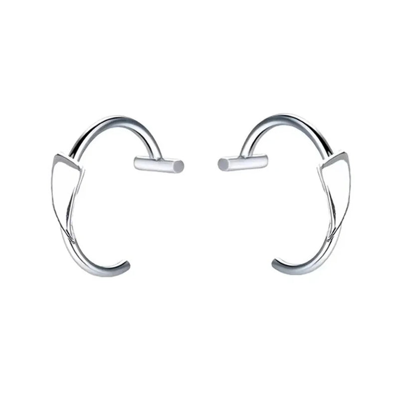 2PCS Trendy 10mm Stainless Steel Punk Clip on Fake Piercing Nose Wrap Lip Rings Unisex Nose Ring Women Men Tusk Body Jewelry