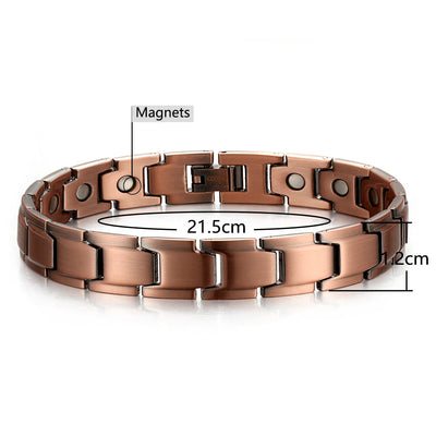 WelMag 99.9% Copper Bracelet Power Magnetic  Bio Energy Bracelet For Men Blood Pressure Magnets Bangles Improve Sleeping Jewelry