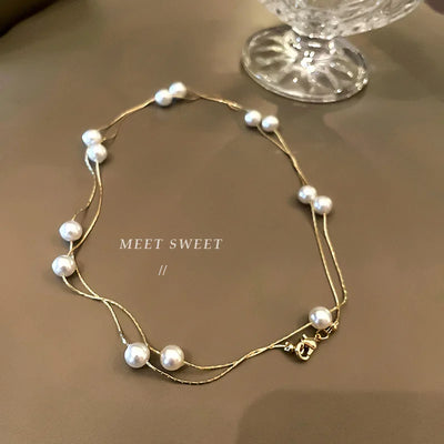 Light And Luxurious Opal Bow Necklace Women's Ins Fashionable And Versatile Temperament Small And Fresh Titanium Steel Chain