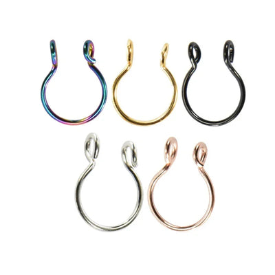 2 Sizes U Shaped Fake Nose Ring Hoop Septum Rings Stainless Steel Nose Piercing Fake Piercing Oreja Pircing Jewelry