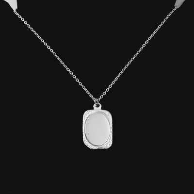 Stainless Steel Mirror Polished Picture frame Mirrors Pendant Necklaces Chokers For Women Men Lovers Jewelry Gifts