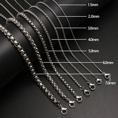 HNSP Stainless Steel Chain Necklace For Men Jewelry Pendant Accessories Male Neck Chains