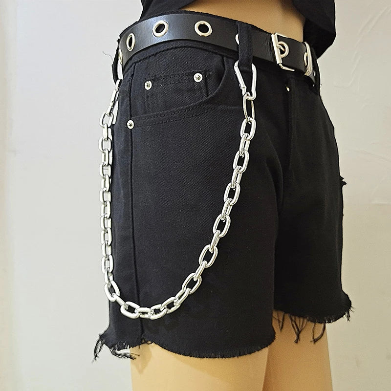 Punk Steet Keychains Chain Women Men Moon Star Rivets Skull Accessories Choice Rock Goth Pants Waist Belt Chain On Jeans Jewerly