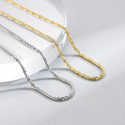 Stainless Steel Sparkling Clear Zircon Necklace for Women Girl Minimalist Clavicle Chain Fashion Delicate Jewelry Gift Wholesale