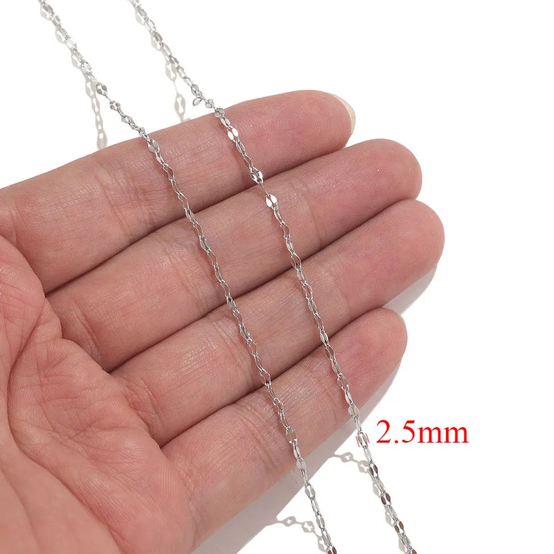 2meters Lips Beads Chain Stainless Steel Cable Chains For Jewelry Making DIY Necklace Bracelet Accessories Gold Chain Findings