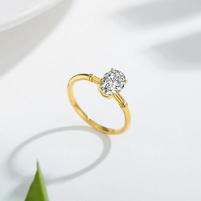 Szjinao AU585 14K Yellow Gold 1.5CT Moissanite Ring For Women Oval Cut Diamond Wedding Jewelry Gift With K Gold Certificate Sale