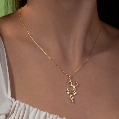 Fashion OM Buddhism Pendant Ohm Necklace for Women Stainless Steel Mala Indian Yoga Chakra Breathe Meditation Amulet Jewelry