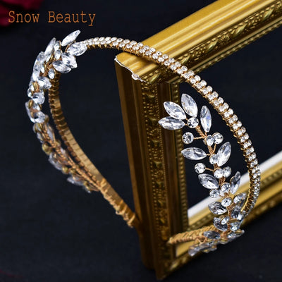 DZ030 Luxury Rhinestone Wedding Headband Bridal Headpieces Hair Accessories for Brides Women and Girls Bridesmaids Headdress