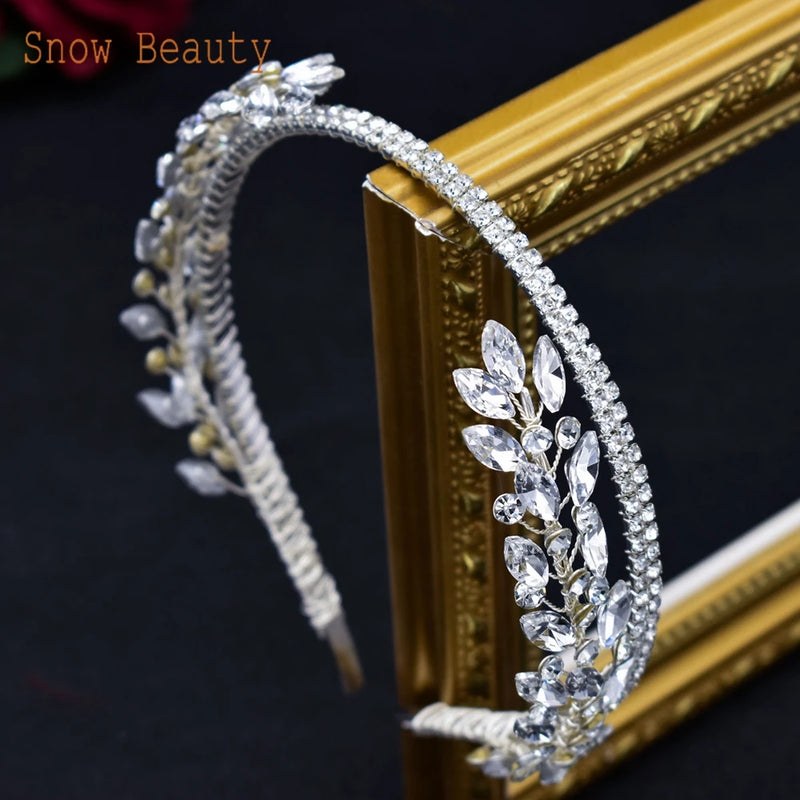 DZ030 Luxury Rhinestone Wedding Headband Bridal Headpieces Hair Accessories for Brides Women and Girls Bridesmaids Headdress