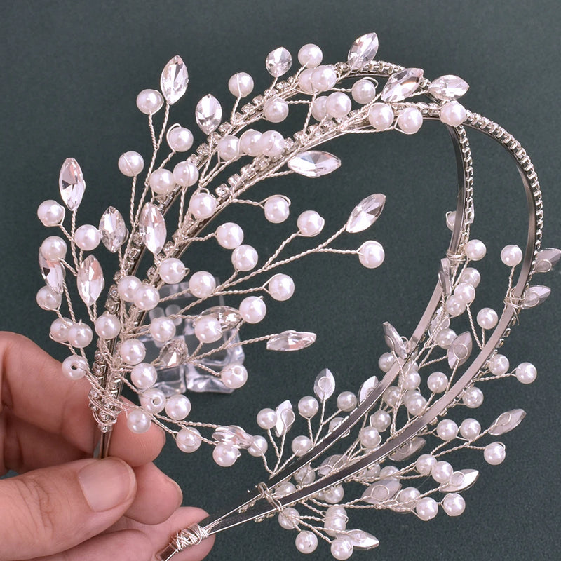 DZ030 Luxury Rhinestone Wedding Headband Bridal Headpieces Hair Accessories for Brides Women and Girls Bridesmaids Headdress