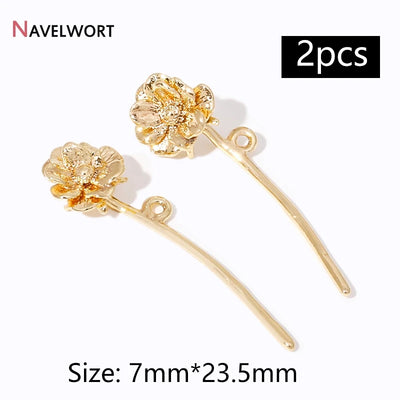 2Pcs 14K Gold Plated Brass Hazelnut Charms Flower Charms Pendant For Bracelet Necklace Earring Making Findings,DIY Accessories