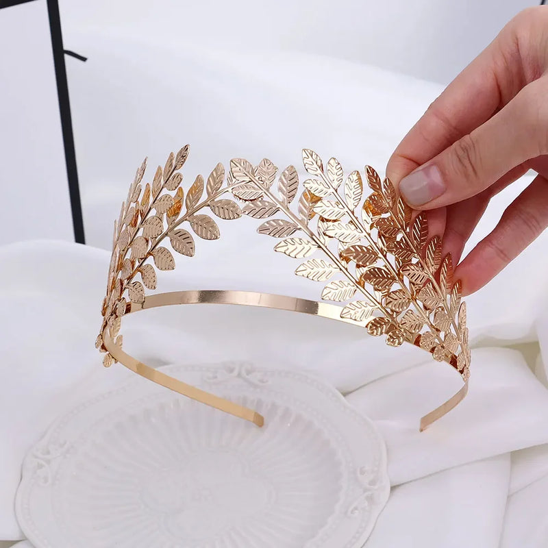 Bridal Hair Comb Greek Roman Baroque Goddess Olive Leaf Branch Headband Crown Headdress Bride Wedding Headband Jewelry