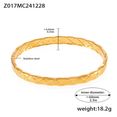 Openable Stainless Steel Bracelet Bangle For Women 18k Gold Plated Silver Color Waterproof Women's Simple Bracelets Bangles