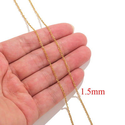 2meters Lips Beads Chain Stainless Steel Cable Chains For Jewelry Making DIY Necklace Bracelet Accessories Gold Chain Findings