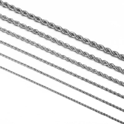 1 piece 925 sterling silver Width 2mm/3mm/4mm Rope Chain Necklace/Bracelet For Men Women Man Fashion Chain Necklace