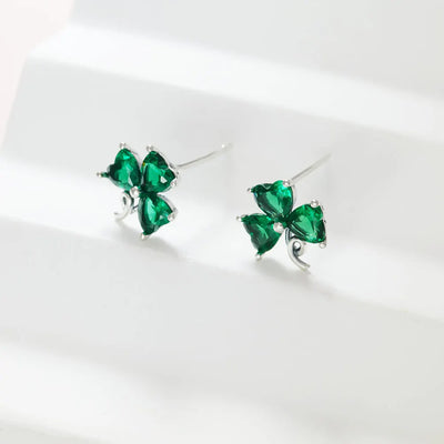 Hot sale 925 Silver Clover Necklace Women Suitable for everyday wear Original Jewelry Green Earrings Elegance Party Holiday Gift