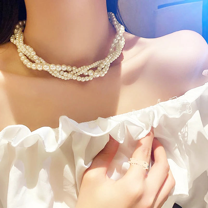 Luxury Necklace Free Shipping 2024 Double-layered Pearl Necklace for Women Fashionable Long Chain Dress Accessory