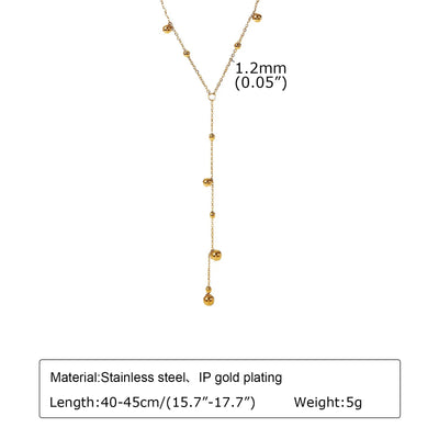 Gold Plated Lariat Necklace for Women, Double Laryered Long Chain Drop Pendant Choker Necklaces Fashion Gifts