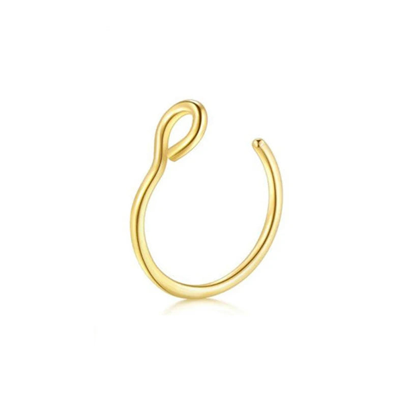 2 Sizes U Shaped Fake Nose Ring Hoop Septum Rings Stainless Steel Nose Piercing Fake Piercing Oreja Pircing Jewelry