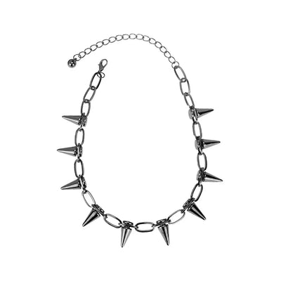 Fashion Punk Spike Chokers Necklaces Goth Rivet Collar Choker Necklace Metal Spike Link Chain Unisex Rock Night Club Jewelry