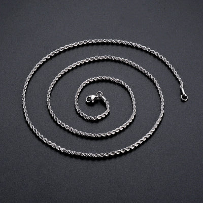 1 piece 925 sterling silver Width 2mm/3mm/4mm Rope Chain Necklace/Bracelet For Men Women Man Fashion Chain Necklace