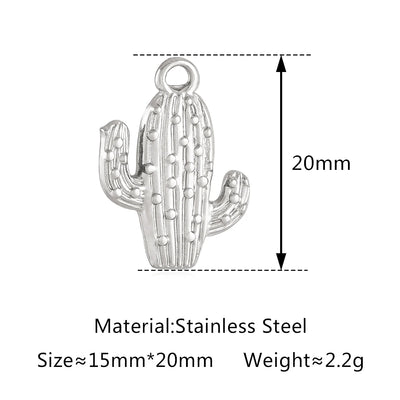 3Pcs Cactus/Cowboy Boots/Spider/Charms DIY Jewelry Making Stainless Steel Face Moon&Sun Necklace Pendants for Earrings Bracelet