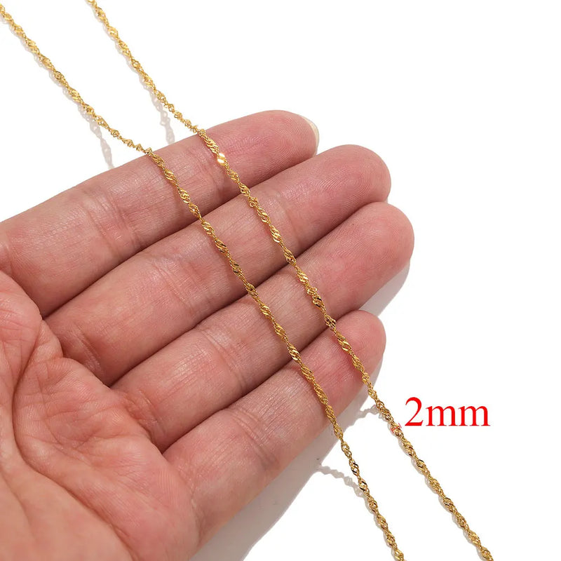 2meters Lips Beads Chain Stainless Steel Cable Chains For Jewelry Making DIY Necklace Bracelet Accessories Gold Chain Findings