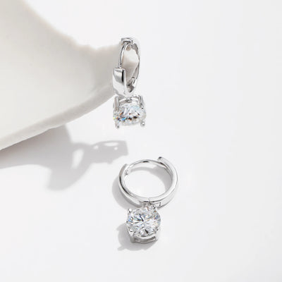 MODIAN 1.0CT D Color Moissanite Hoop Earrings Lab Created Diamond For Women 925 Sterling Silver Wedding Fine Jewelry Gift