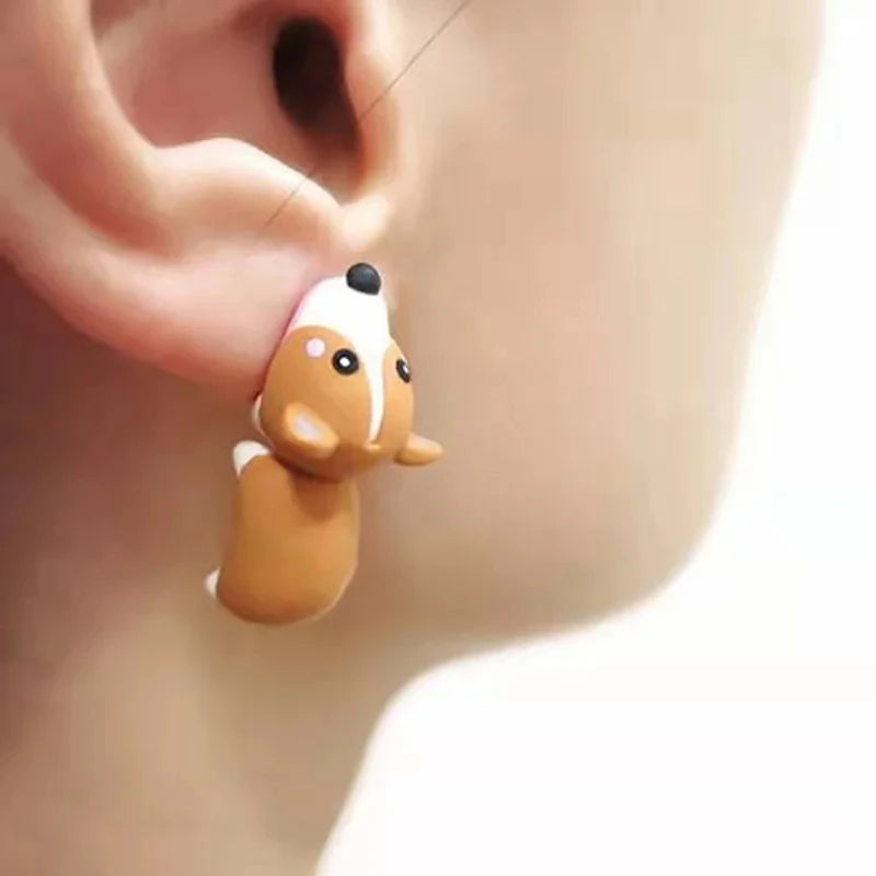 New Fashion Handmade Cartoon 3D Polymer Clay Animal Earrings Women Cute Cat Stud Earring Ear Stud Jewelry Girls