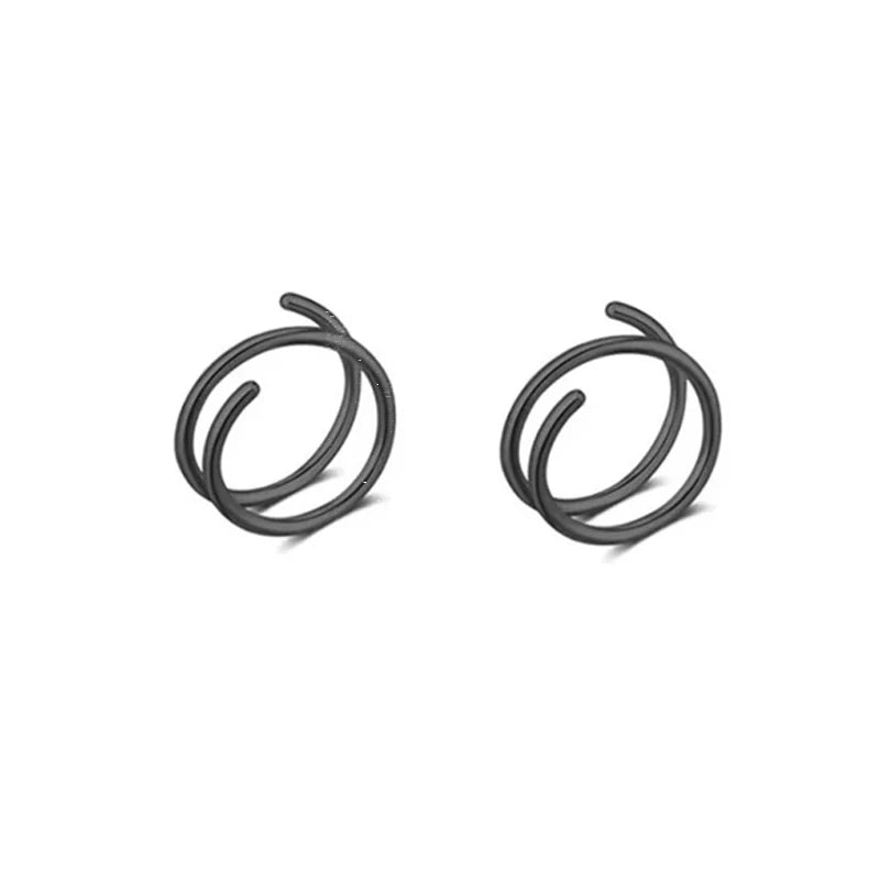 2Pcs 20G Stainless Steel Double  Nose Ring for Single Piercing, Women Men Twist Nose Hoop Spiral Nose Ring Earrings Jewelry