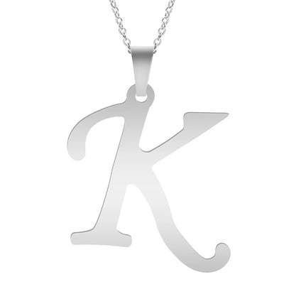 Fashion Letters A-Z Necklace for Women Men Stainless Steel High Quality English Alphabe Necklace A B C D E FGHIJKLMNOPQRSTUVWXYZ