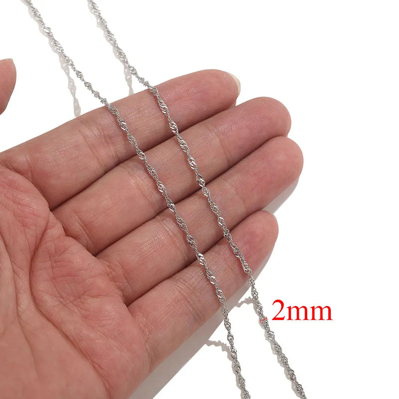 2meters Lips Beads Chain Stainless Steel Cable Chains For Jewelry Making DIY Necklace Bracelet Accessories Gold Chain Findings