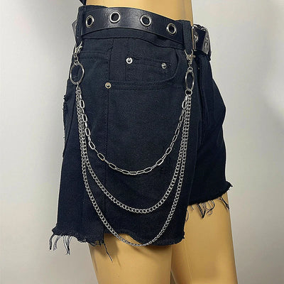 Punk Steet Keychains Chain Women Men Moon Star Rivets Skull Accessories Choice Rock Goth Pants Waist Belt Chain On Jeans Jewerly